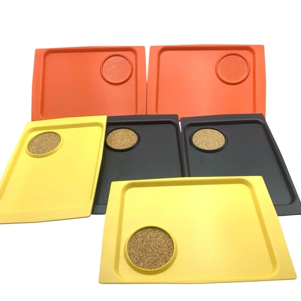MCM 8 Serving Snack Trays & 2 Mugs ACCA Ware by David Douglas Vintage Retro
